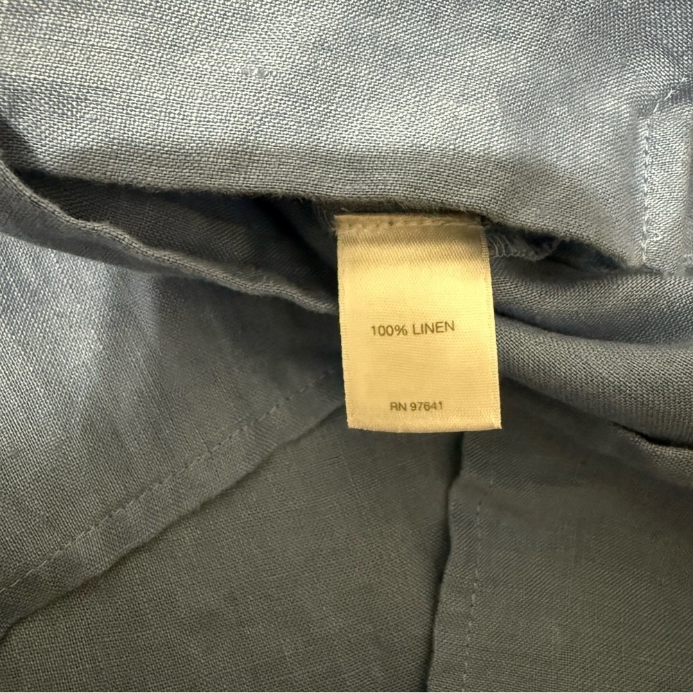 J. Jill Love Linen Essential Shirt Long Sleeve Button Up Women’s Size Small Blue - Picture 5 of 6